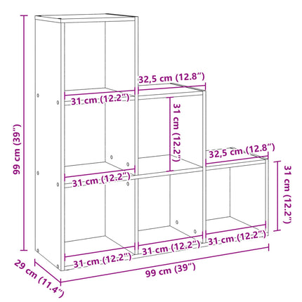 Rumsavdelare bokhylla 3 våningar vit 99x29x99 cm konstruerat trä