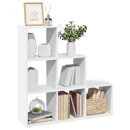 Rumsavdelare bokhylla 3 våningar vit 99x29x99 cm konstruerat trä