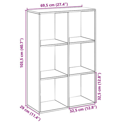 Bokhylla/Rumsavdelare ek 69,5x29x103,5 cm konstruerat trä