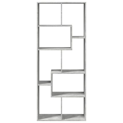 Bokhylla/Rumsavdelare betonggrå 67x25x161,5 cm konstruerat trä