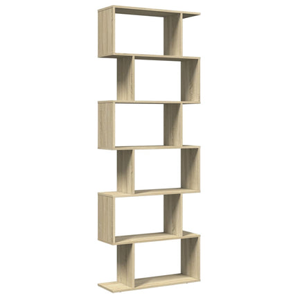 Bokhylla/Rumsavdelare 6 hyllor 70x24x193 cm konstruerat trä