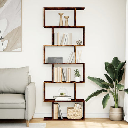 Bokhylla/Rumsavdelare 6 hyllplan 70x24x193 cm konstruerat trä