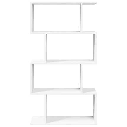 Rumsavdelare bokhylla 4 våningar vit 70x24x129 cm konstruerat trä
