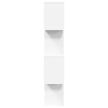 Rumsavdelare bokhylla 4 våningar vit 70x24x129 cm konstruerat trä