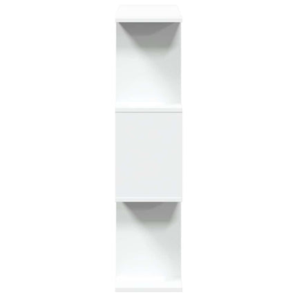 Rumsavdelare bokhylla 3 våningar vit 70x24x97 cm konstruerat trä