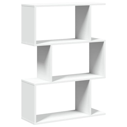 Rumsavdelare bokhylla 3 våningar vit 70x24x97 cm konstruerat trä