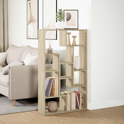 Bokhylla sonoma-ek 72x20x120,5 cm konstruerat trä