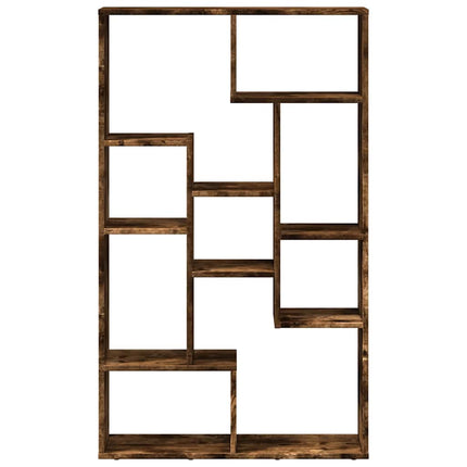Bokhylla rökfärgad ek 72x20x120,5 cm konstruerat trä