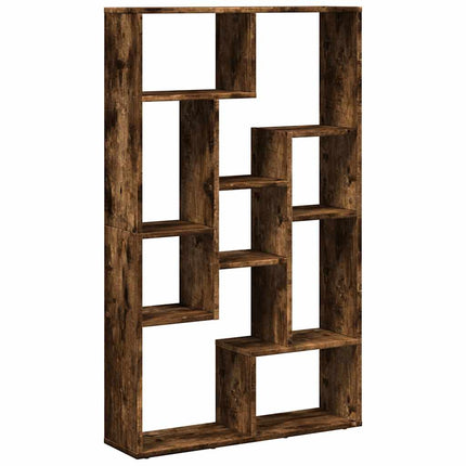 Bokhylla rökfärgad ek 72x20x120,5 cm konstruerat trä