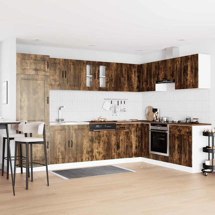 Köksskåp Kalmar 2 pcs Brun 80 x 46 x 81.5 cm Konstruerat trä