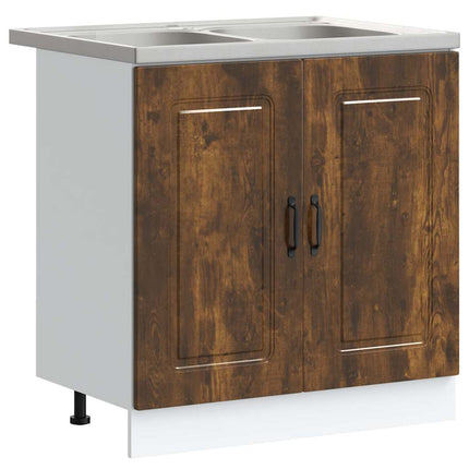 Köksskåp Kalmar 2 pcs Brun 80 x 46 x 81.5 cm Konstruerat trä