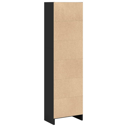 Bokhylla svart 40x24x143 cm konstruerat trä