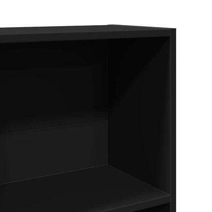 Bokhylla svart 40x24x143 cm konstruerat trä