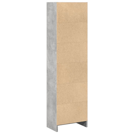 Bokhylla betonggrå 40x24x143 cm konstruerat trä