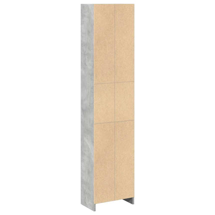 Bokhylla betonggrå 40x24x176 cm konstruerat trä