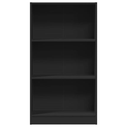 Bokhylla svart 60x24x109 cm konstruerat trä