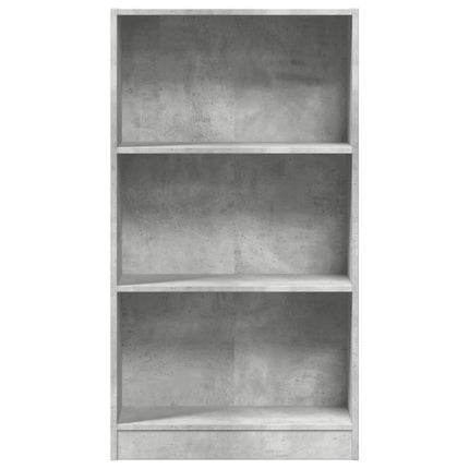 Bokhylla betonggrå 60x24x109 cm konstruerat trä