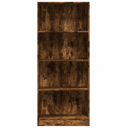 Bokhylla rökfärgad ek 60x24x143 cm konstruerat trä