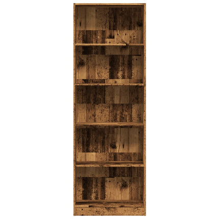 Bokhylla åldrat trä 60x24x176 cm konstruerat trä