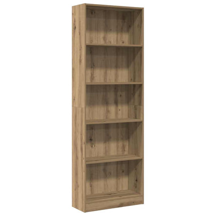 Bokhylla hantverksmässig ek 60x24x176 cm konstruerat trä