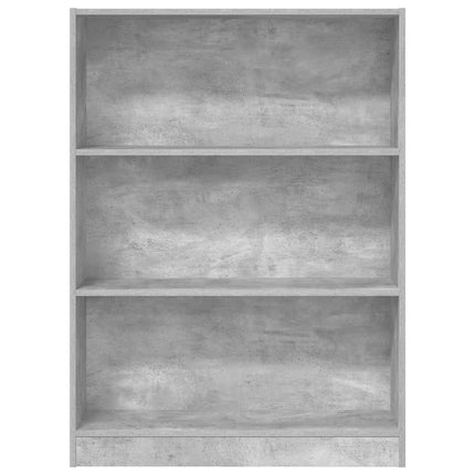 Bokhylla betonggrå 80x24x109 cm konstruerat trä