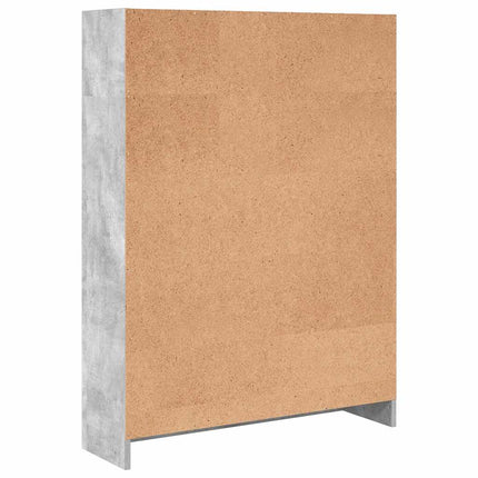 Bokhylla betonggrå 80x24x109 cm konstruerat trä