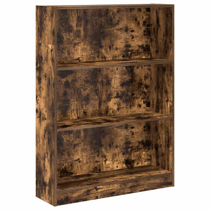 Bokhylla rökfärgad ek 80x24x109 cm konstruerat trä