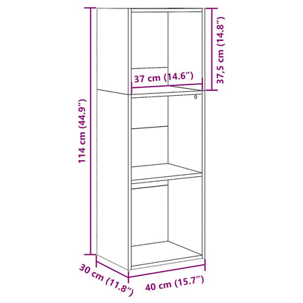 Bokhylla vit 40x30x114 cm konstruerat trä