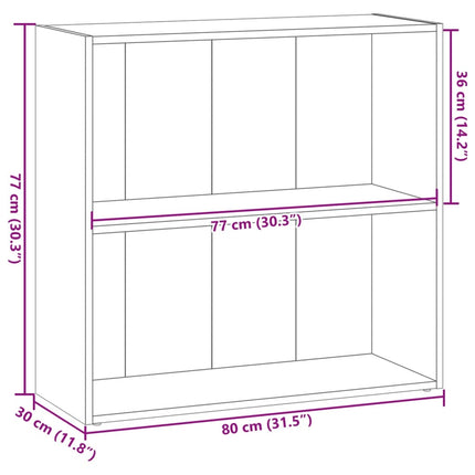Bokhylla ek 80x30x77 cm konstruerat trä