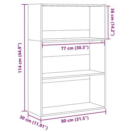 Bokhylla sonoma-ek 80x30x114 cm konstruerat trä
