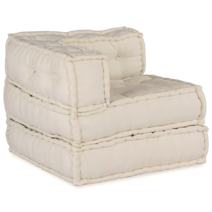 Modulsofa enhet 3 pcs Gräddvit Tyg