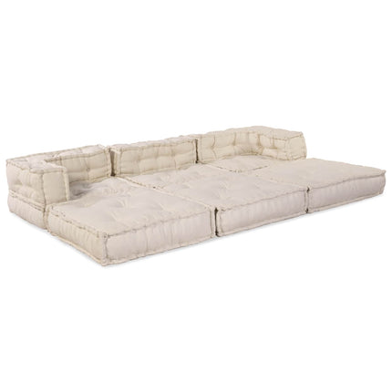 Modulsofa enhet 3 pcs Gräddvit Tyg