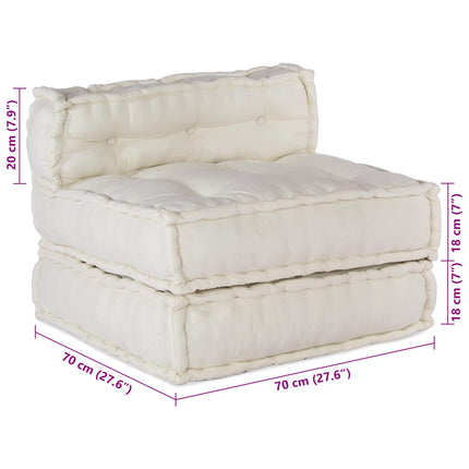 Modulsofa enhet 4 pcs Gräddvit Tyg
