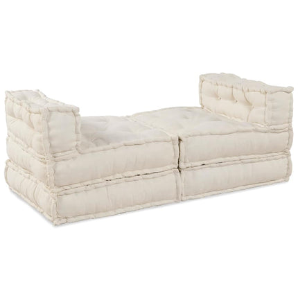 Modulsofa enhet 4 pcs Gräddvit Tyg