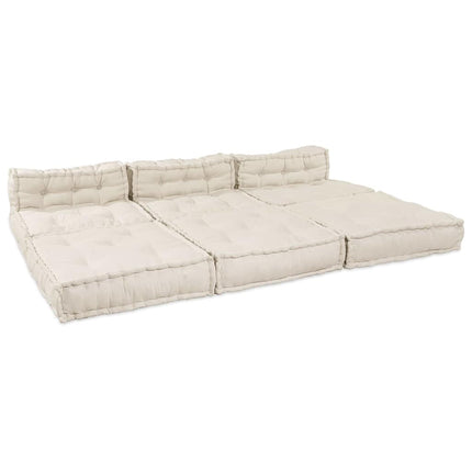 Modulsofa enhet 4 pcs Gräddvit Tyg
