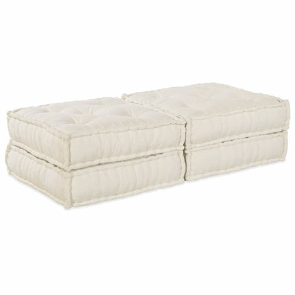 Modulsofa enhet 2 pcs Gräddvit 140 x 70 x 36 cm Tyg