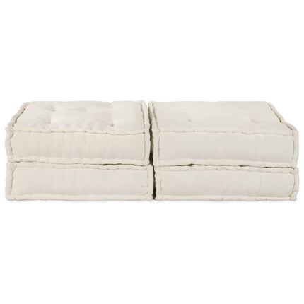 Modulsofa enhet 2 pcs Gräddvit 140 x 70 x 36 cm Tyg
