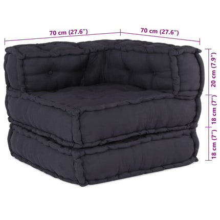 Modulsofa enhet 2 pcs Antracit 140 x 70 x 56 cm Tyg