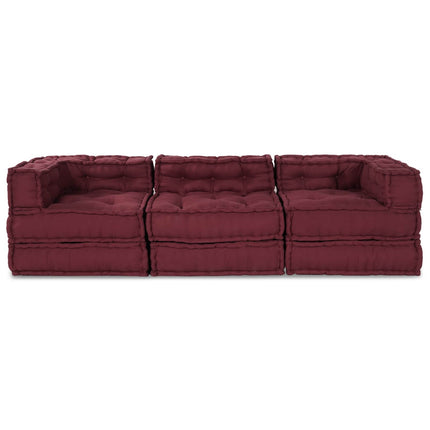 Modulsofa enhet 3 pcs Bordeaux Tyg