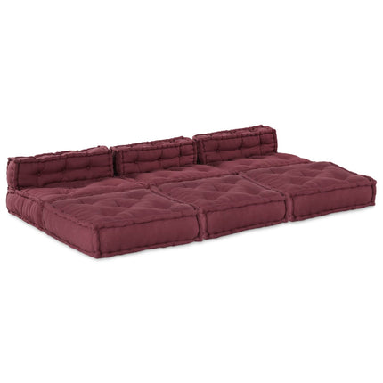 Modulsofa enhet 4 pcs Bordeaux Tyg