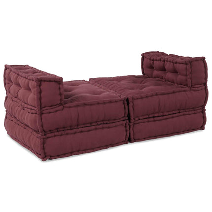 Modulsofa enhet 4 pcs Bordeaux Tyg