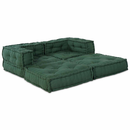 Modulsofa enhet 2 pcs Grön 140 x 70 x 56 cm Tyg