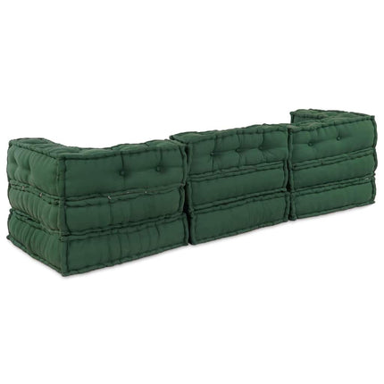 Modulsofa enhet 3 pcs Grön Tyg