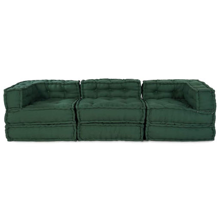 Modulsofa enhet 3 pcs Grön Tyg