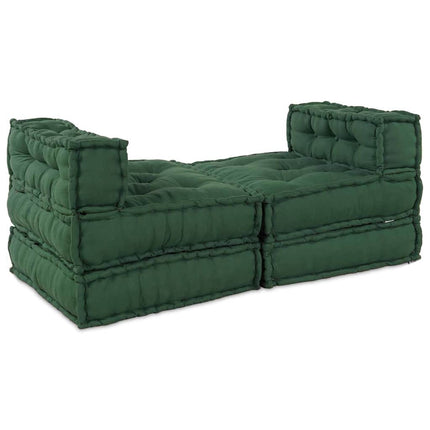 Modulsofa enhet 4 pcs Grön Tyg