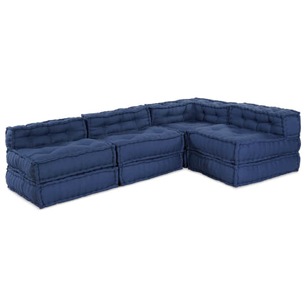 Modulsofa enhet 4 pcs Indigo Tyg