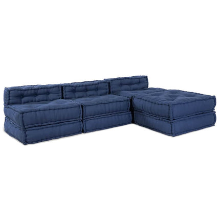 Modulsofa enhet 4 pcs Indigo Tyg