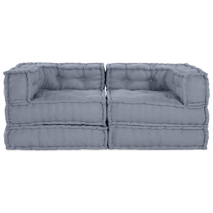 Modulsofa enhet 2 pcs Grå 140 x 70 x 56 cm Tyg
