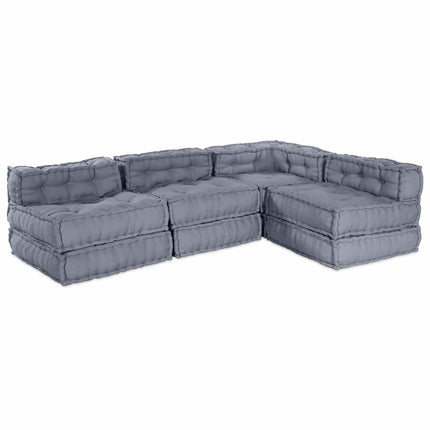 Modulsofa enhet 4 pcs Grå Tyg