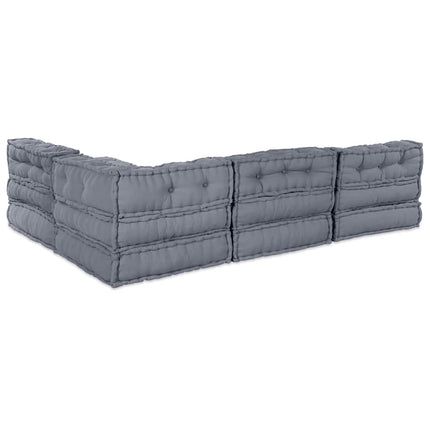 Modulsofa enhet 4 pcs Grå Tyg